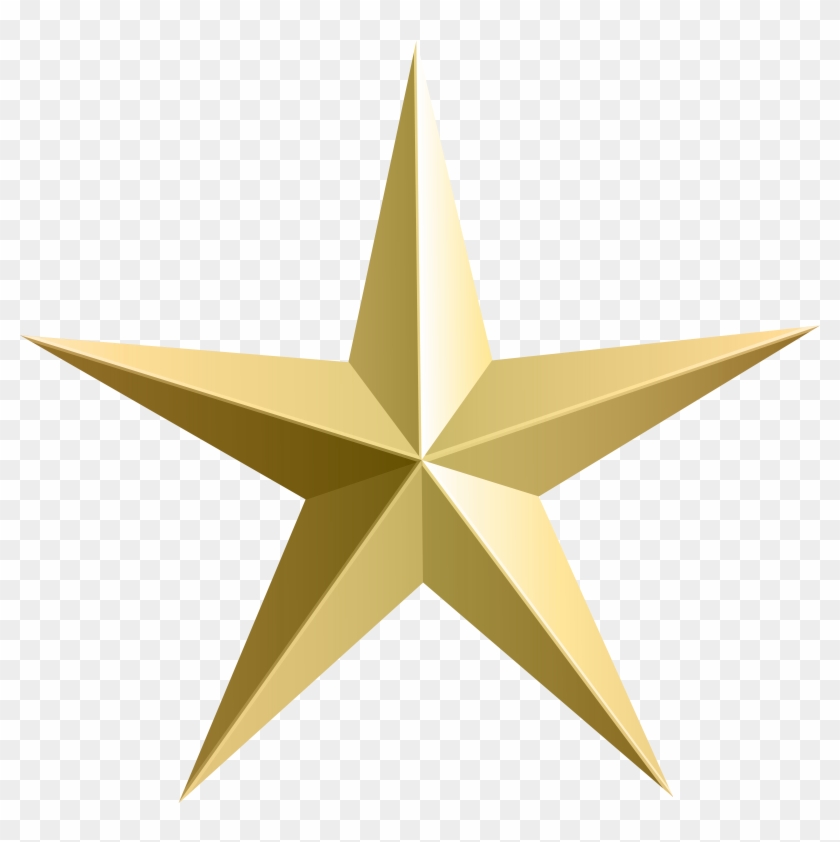 Golden Star Png - Transparent Background Golden Star Png Clipart #92484