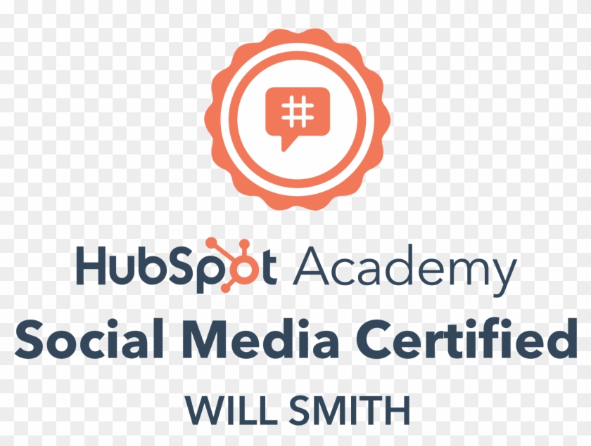 Will Loves To Talk All Things Hubspot And Can Help - Hubspot Social Media Certification Badge Clipart