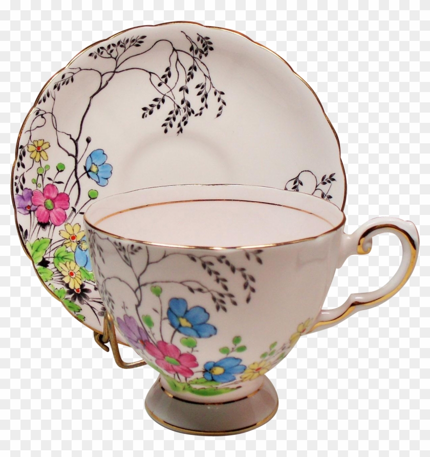 Vintage Tuscan England Bone China Pale Pink Teacup Clipart #92701