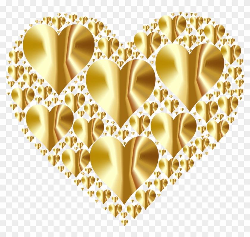 Hearts In Heart Rejuvenated 4 No Background Clipart - Gold Heart Shape Png Transparent Png #92935