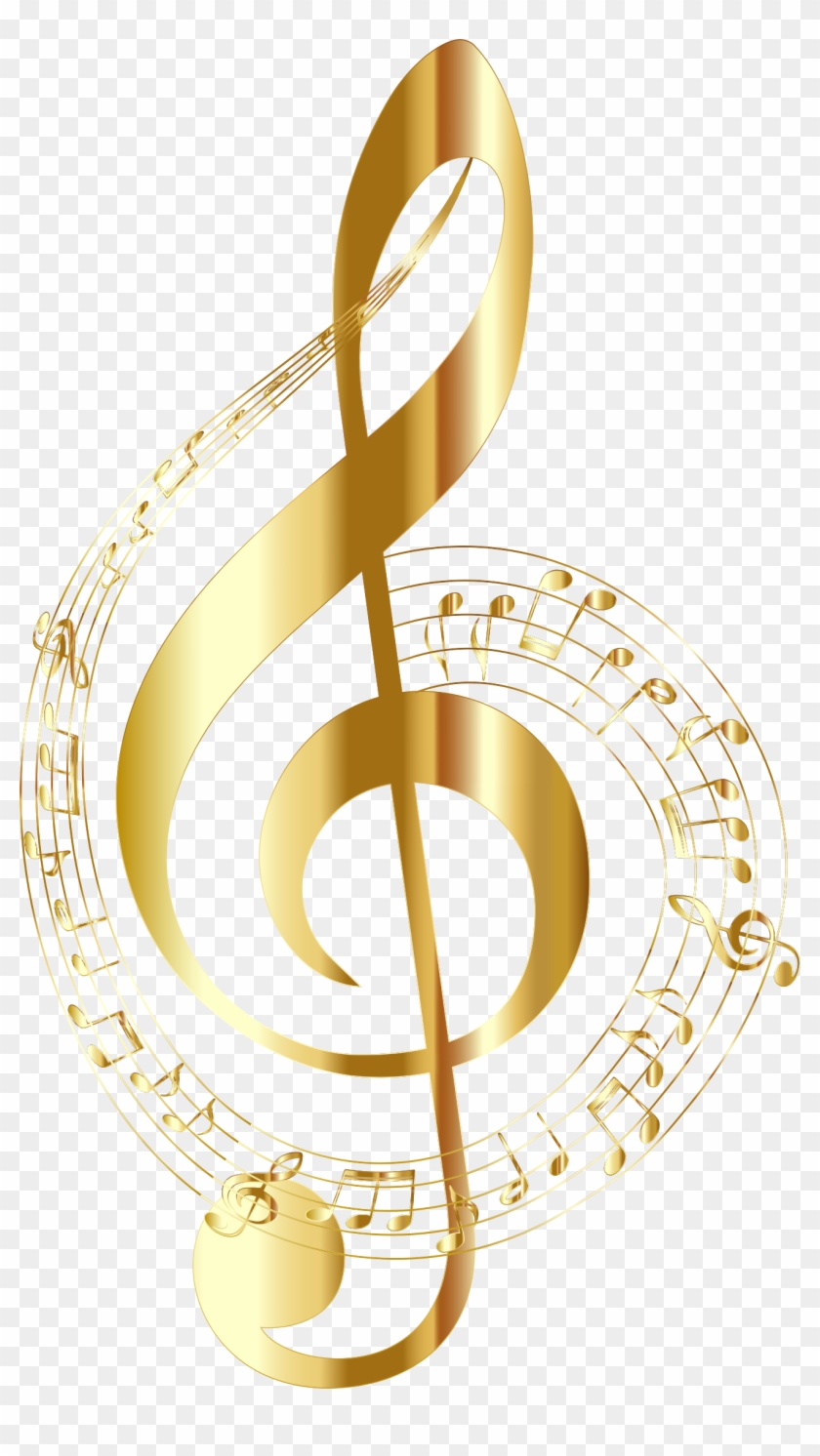 Big Image - Gold Musical Notes Png Clipart