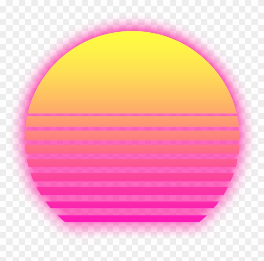 Aesthe Sticker - Vaporwave Aesthetic Sun Clipart #93656