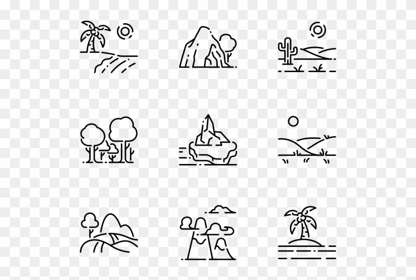 Landscape - Line Art Clipart #93758