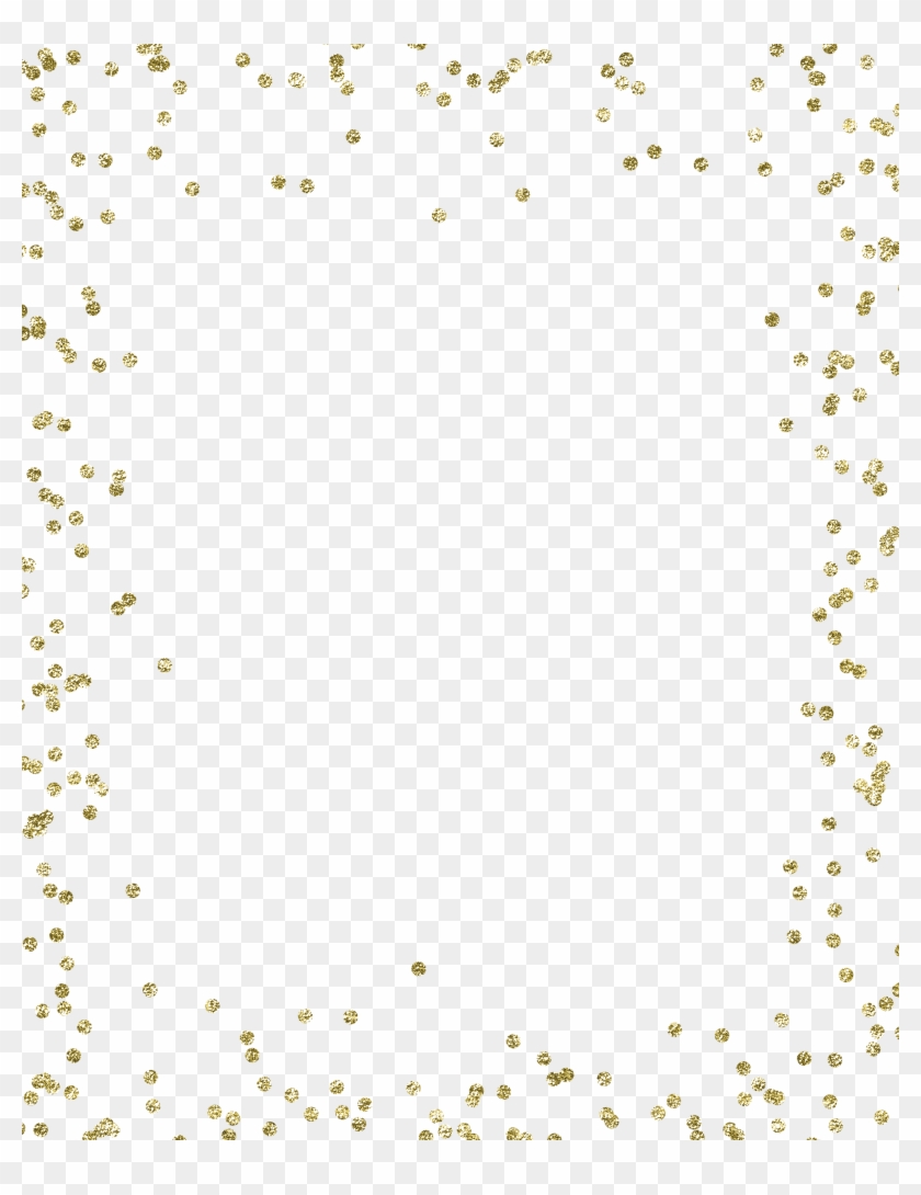 Glitter Gold Background - Gold Confetti Frame Png Clipart #93907