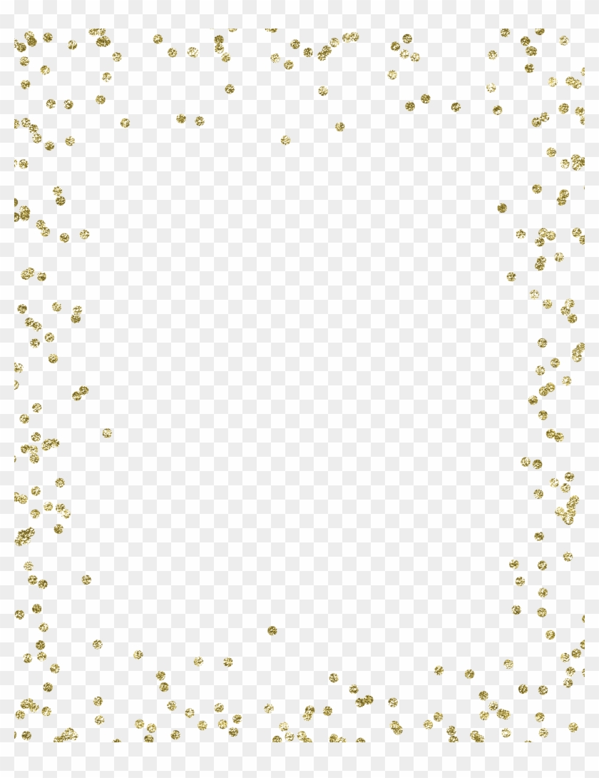 Glitter Gold Background - Gold Confetti Frame Png Clipart