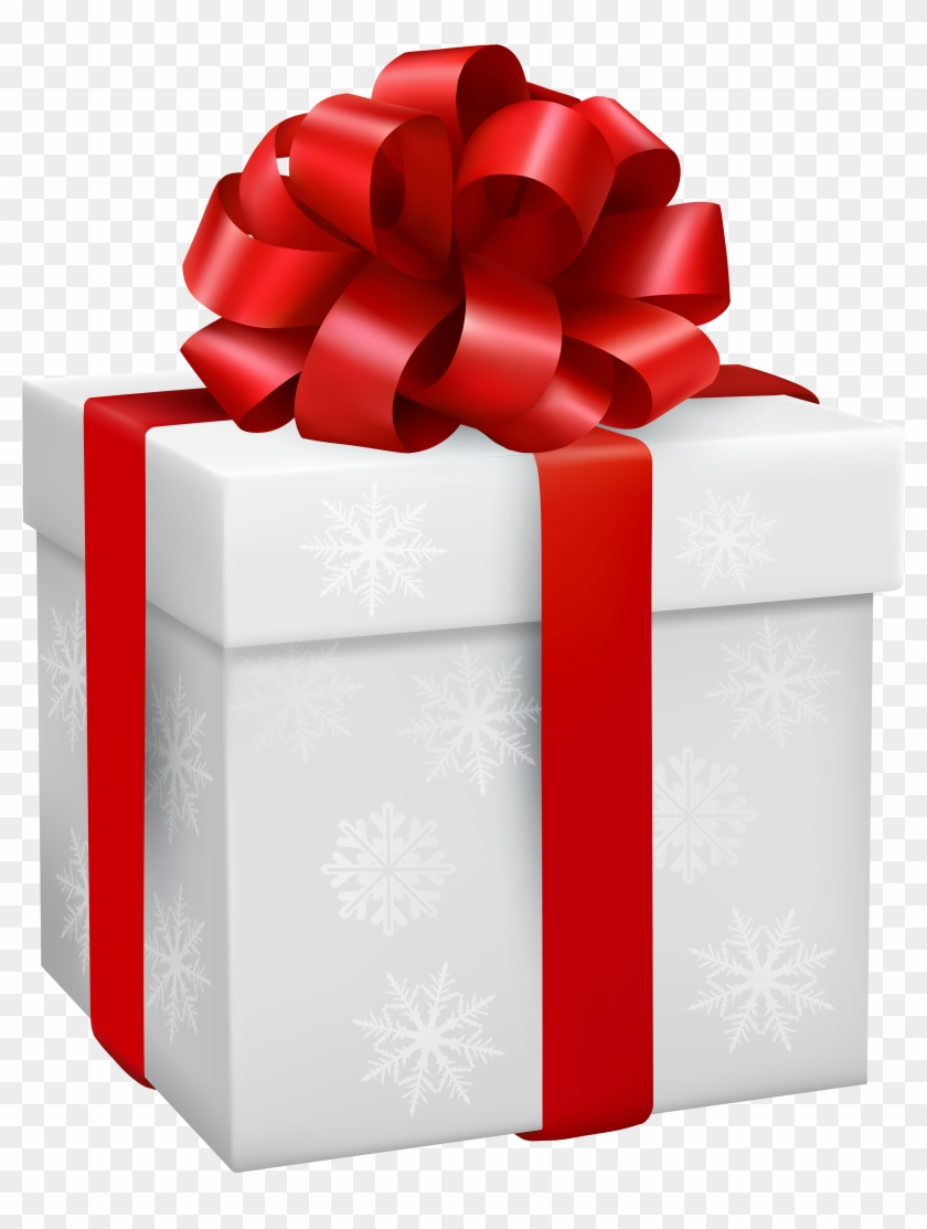 Gift Box With Snowflakes Png Clipart - Christmas Gift Box Png Transparent Png #93956