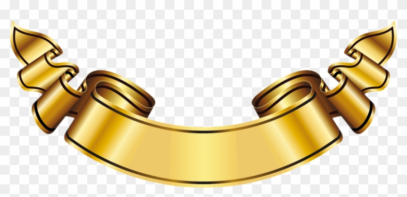 Large Gold Banner Clipart Clipart Gallery, Digital - Gold Ribbon Banner Png Transparent Png