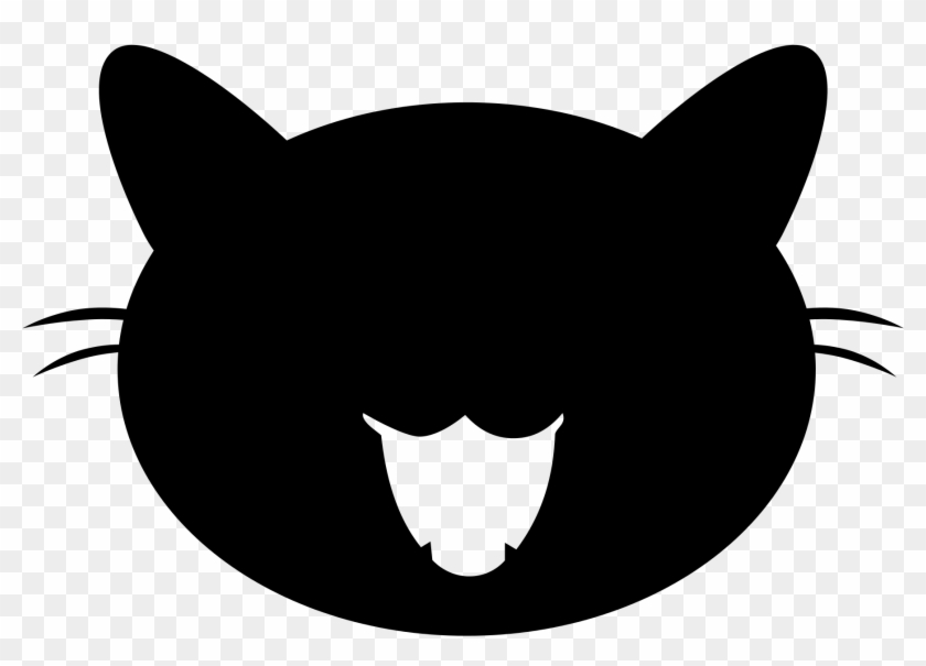 Cat Face Silhouette - Cat Face Silhouette Png Clipart