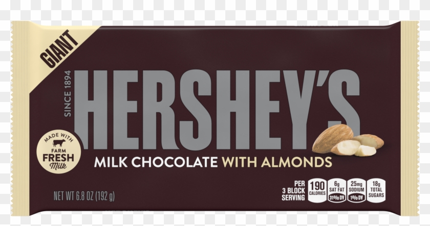 Hershey's Giant Milk Chocolate With Almonds Candy Bar, - Big Hershey Almond Bar Clipart