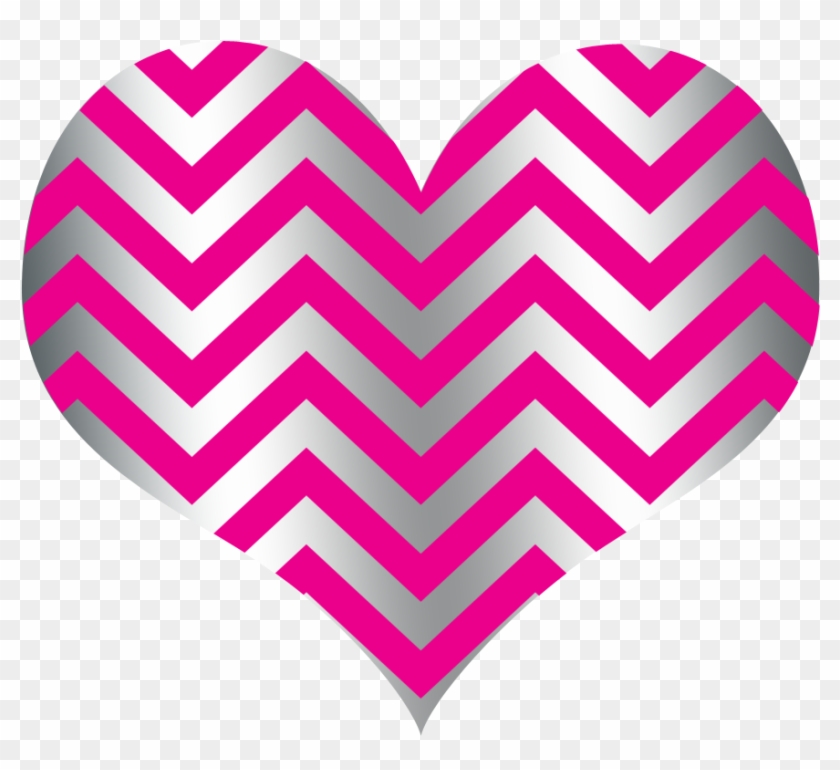 Chevron Heart Clipart Collection Image Download - Pink And Silver Hearts - Png Download