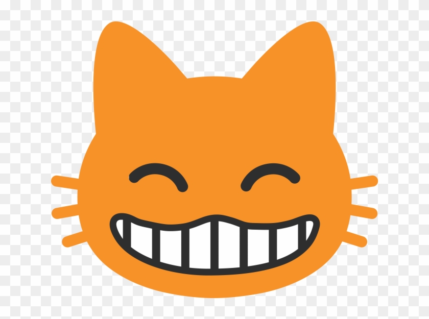 Grinning Cat Face With Smiling Eyes Emoji - Android 7.1 Cat Emoji Clipart