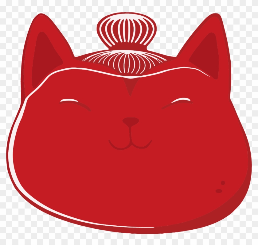 Sumo Cat Head - Asian Clipart