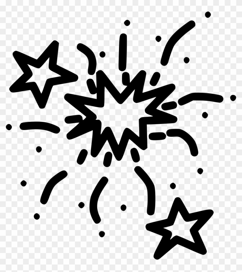 Fireworks Boom Bang Festival Celebration New Year Stars - Greeting Card Clipart