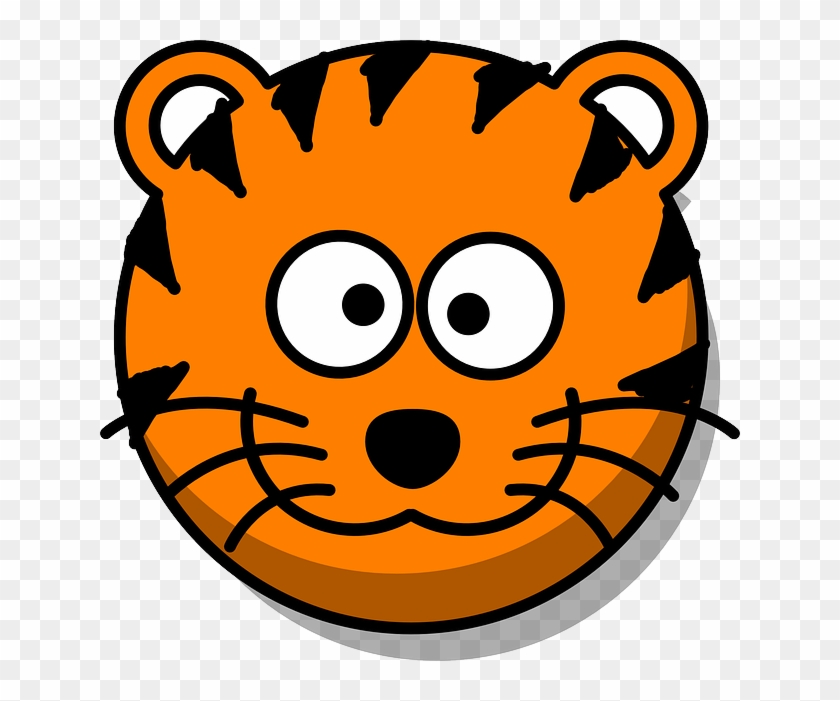 Download Tiger, Head, Grin, Cartoon, Orange, Round, Whiskers Clip Art