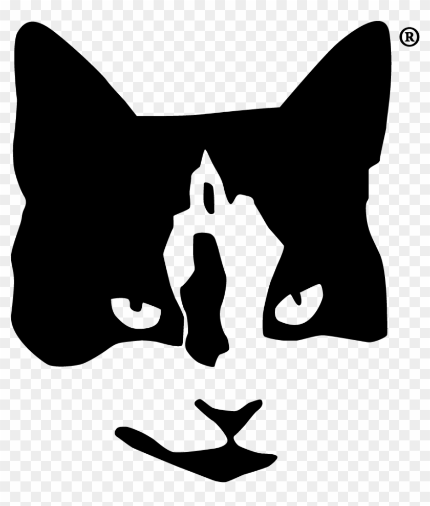 Cat Head Black And White Clipart - Poor Cat Designs Logo - Png Download #96289