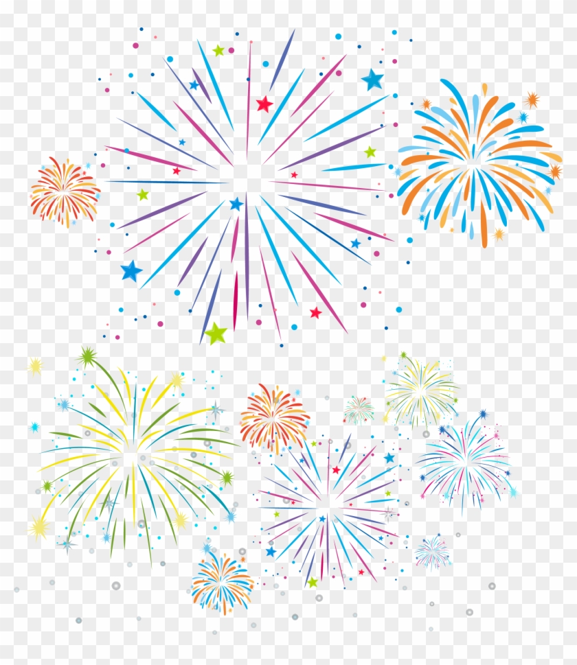Drawn Fireworks Pdf - Phao Hoa Png Clipart #96645