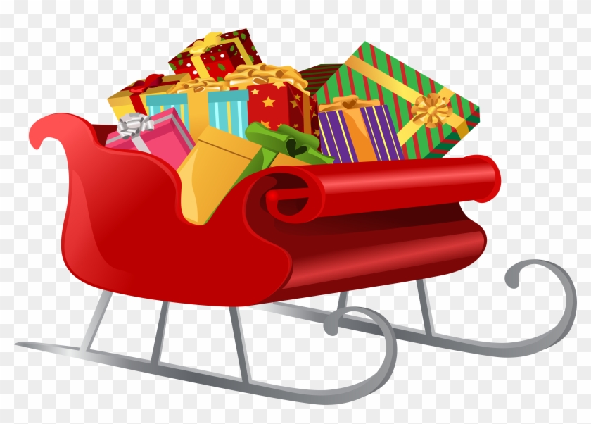 Free Png Santa Sleigh With Gifts Png - Santa Sleigh With Presents Clipart Transparent Png
