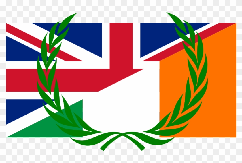 Flag Of The United Kingdom And Ireland With Laurel - Laurel Wreath Clipart #97014