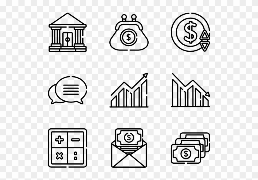 Banking - Real Estate Icon Line Clipart