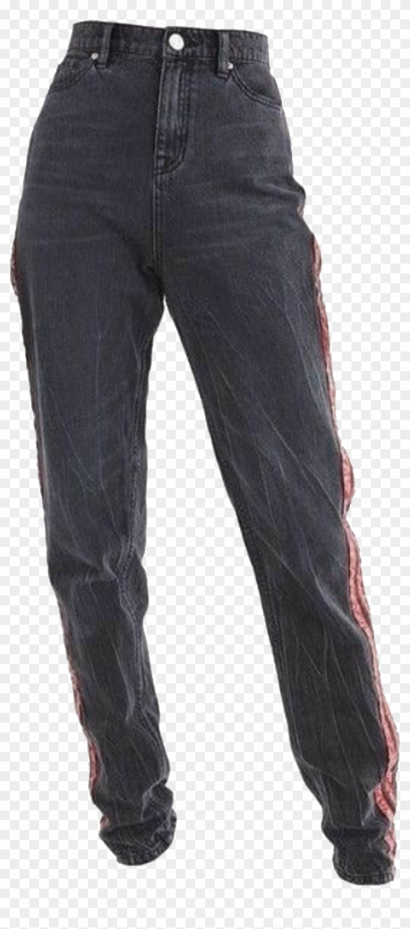 Grunge Outfits, Grunge Clothes, Trouser Pants, Jean - Cuffed Jeans Png Black Clipart