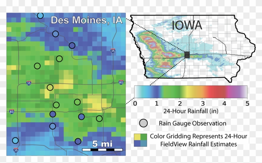 Gridded Fieldview Rainfall Estimates And Corresponding - Map Clipart #900073