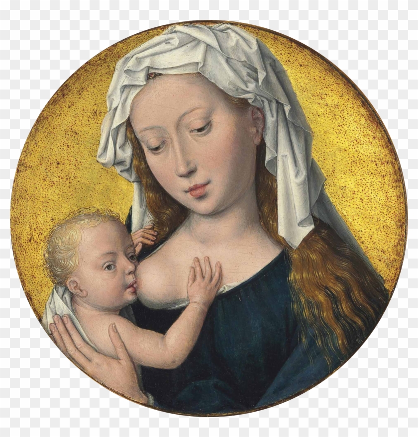 The Virgin Mary Nursing The Christ Child - Virgin Suckling The Child Clipart