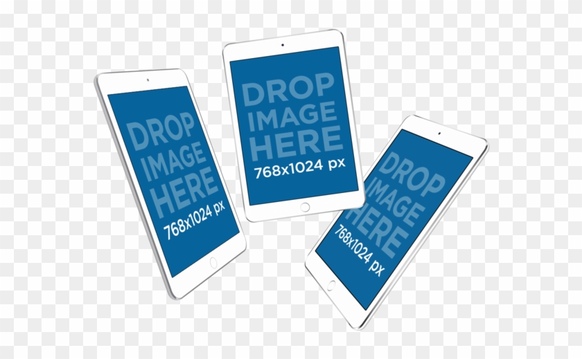 Responsive Mockup Of 3 Angled White Ipad Minis Over - Floating 3 Ipad Mockup Free Clipart