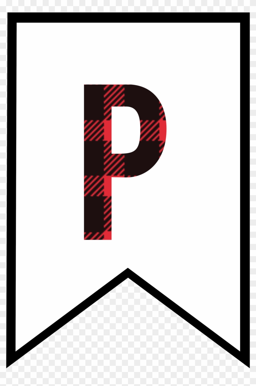 U Buffalo Plaid Banner Letter - Letter P Banner Printable Clipart
