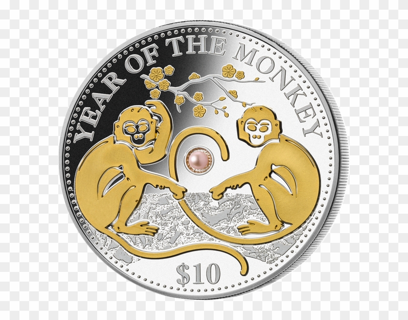 Fiji 2016 10$ Year Of The Monkey Lunar 2016 Proof Silver - Monkey Chinese Coin 2016 Clipart