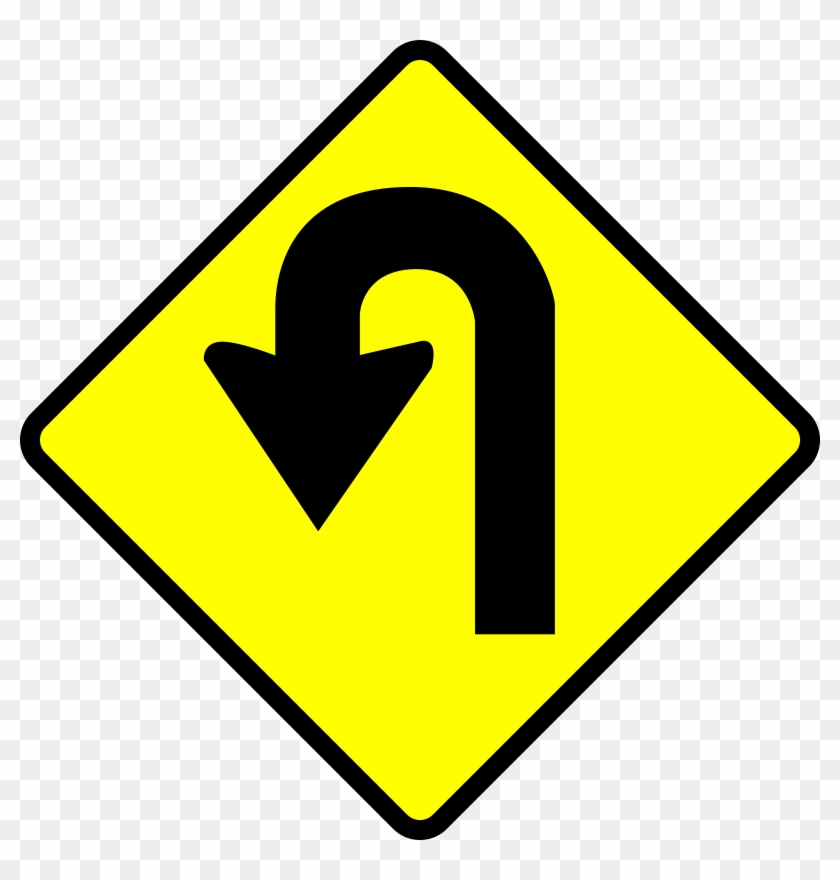 Clipart Caution U Turn - U Turn Sign Png Transparent Png #900722