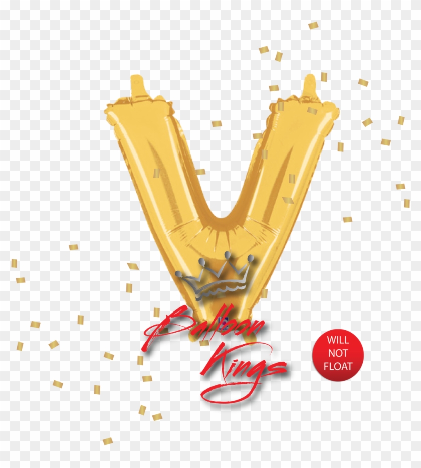 14in Gold Letter V 14in Gold Letter V - Illustration Clipart