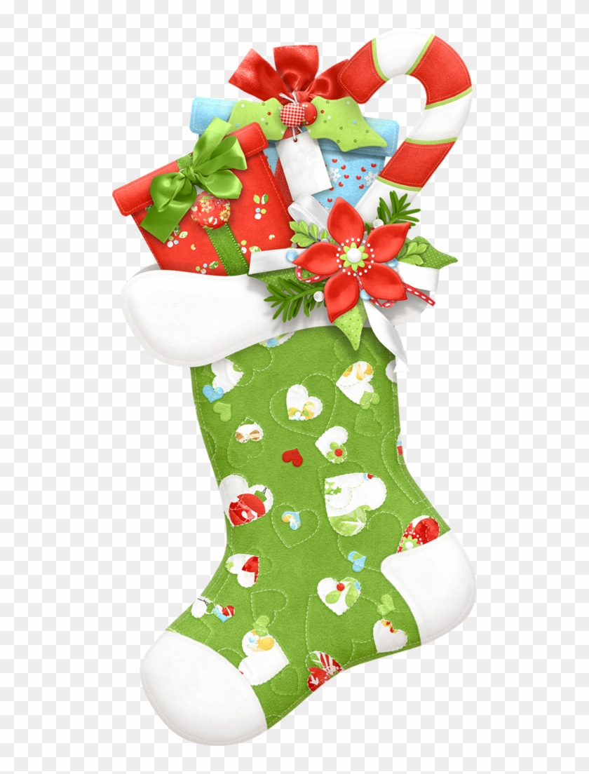 Christmas Stocking Clip Art - Green Christmas Stocking Png Transparent Png #901311