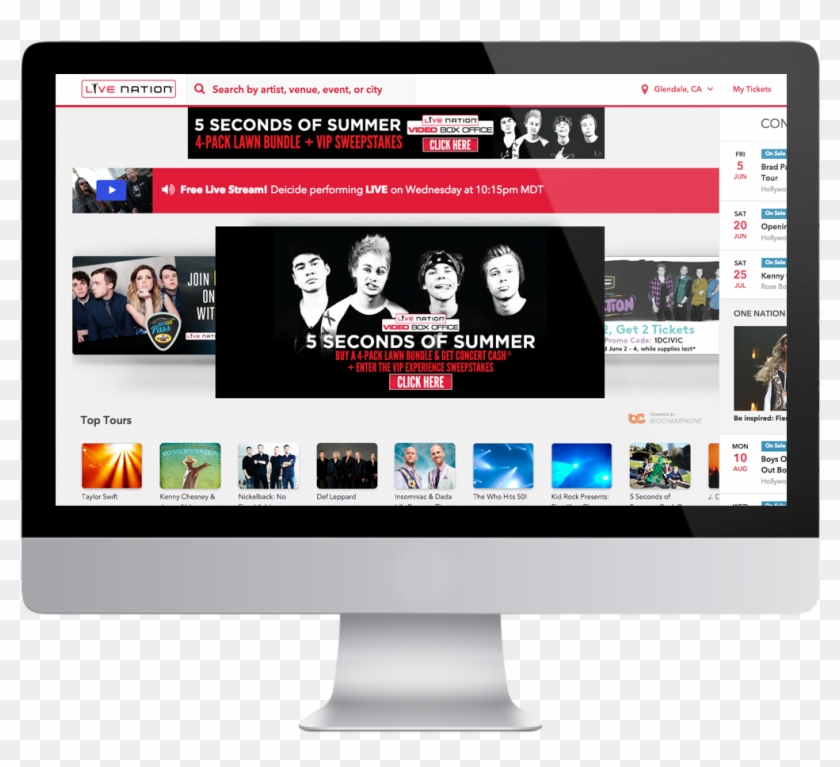 Graphic Design And Video Content For Live Nation Concert's - Imac Clipart #901377