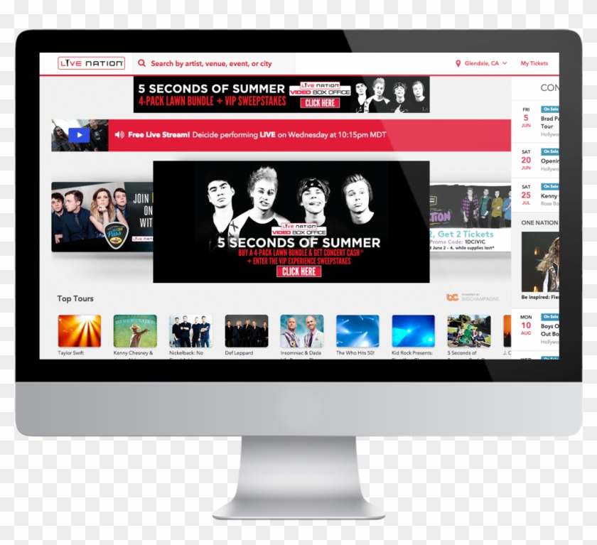 Graphic Design And Video Content For Live Nation Concert's - Imac Clipart