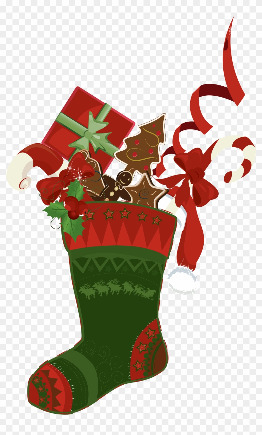Stockings Decoration Christmas Drawing Free Hd Image - Новогодний Сапожок Пнг Clipart #901504