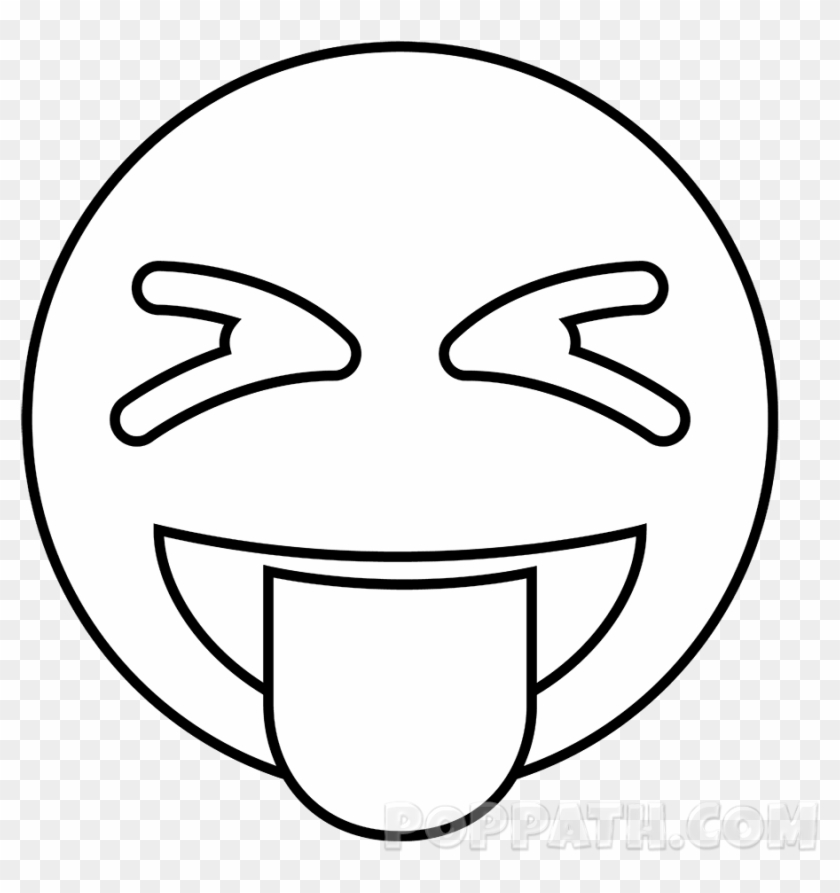 Erase The Extra Lines So That The Drawing Looks Neat - Emot Hitam Putih Lidah Clipart