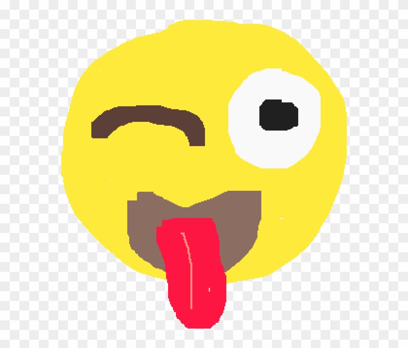 Winking While Sticking Your Tongue Out Emoji - Cartoon Clipart