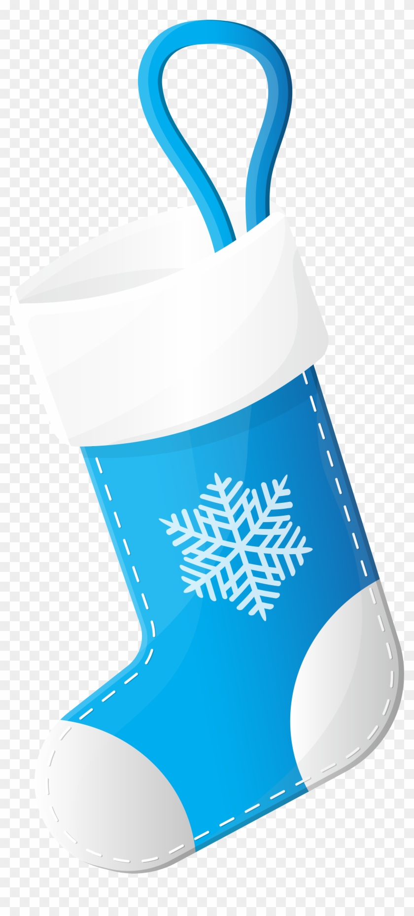 Transparent Blue Christmas Stocking Clipart