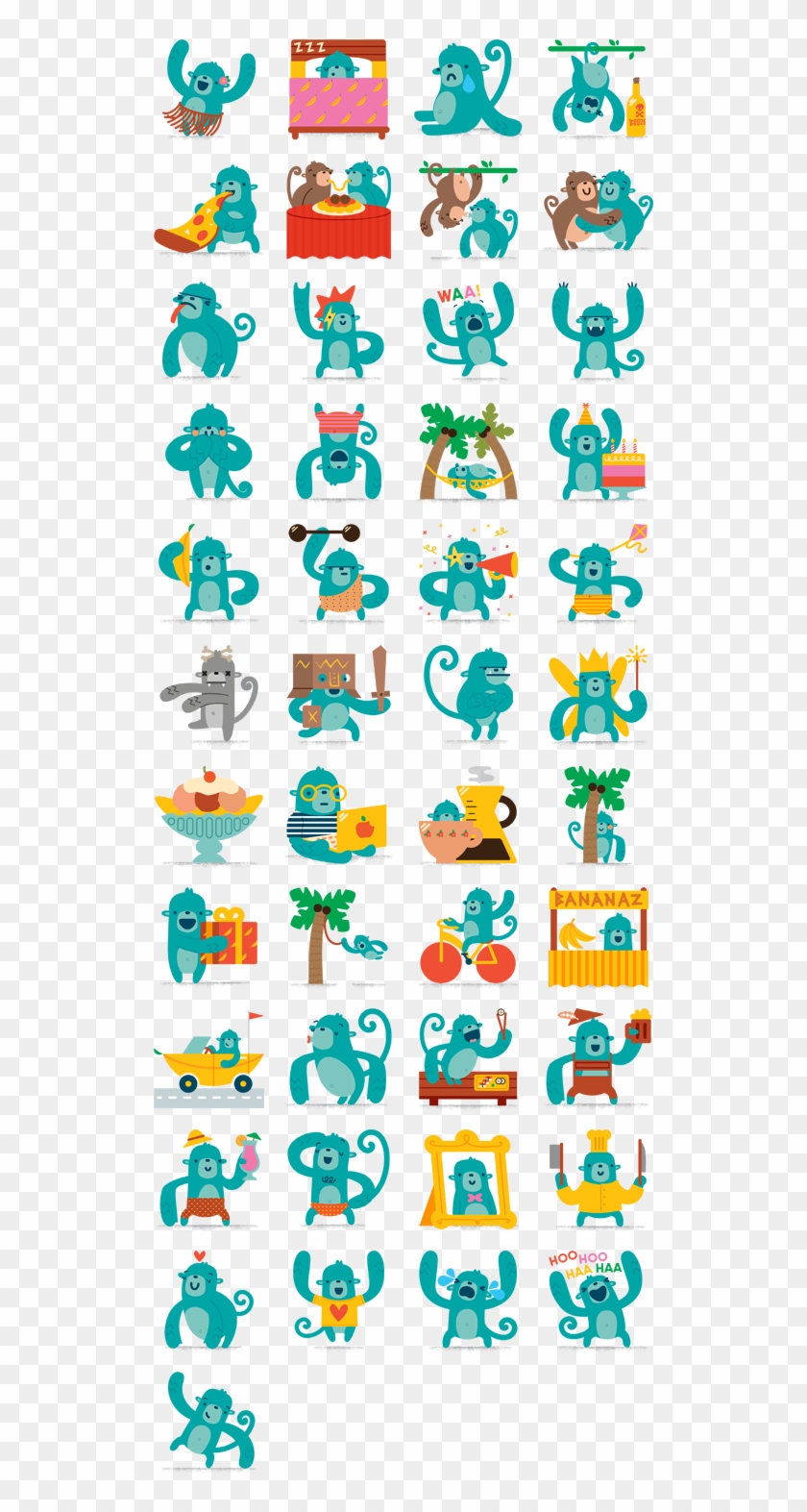 Banana - Sticker Mono Facebook Clipart