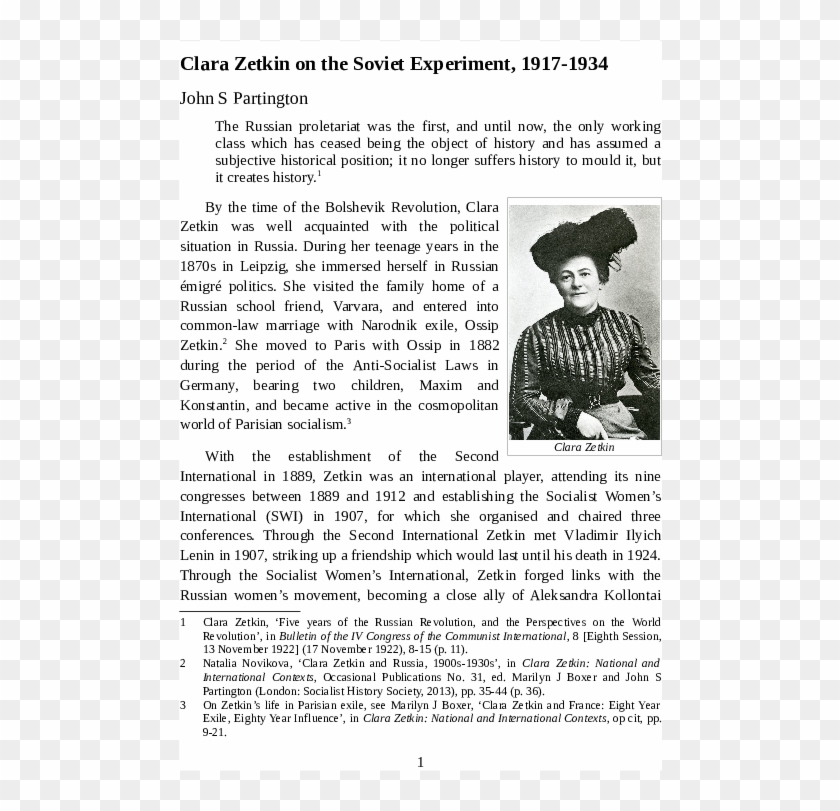 Pdf - Clara Zetkin Clipart