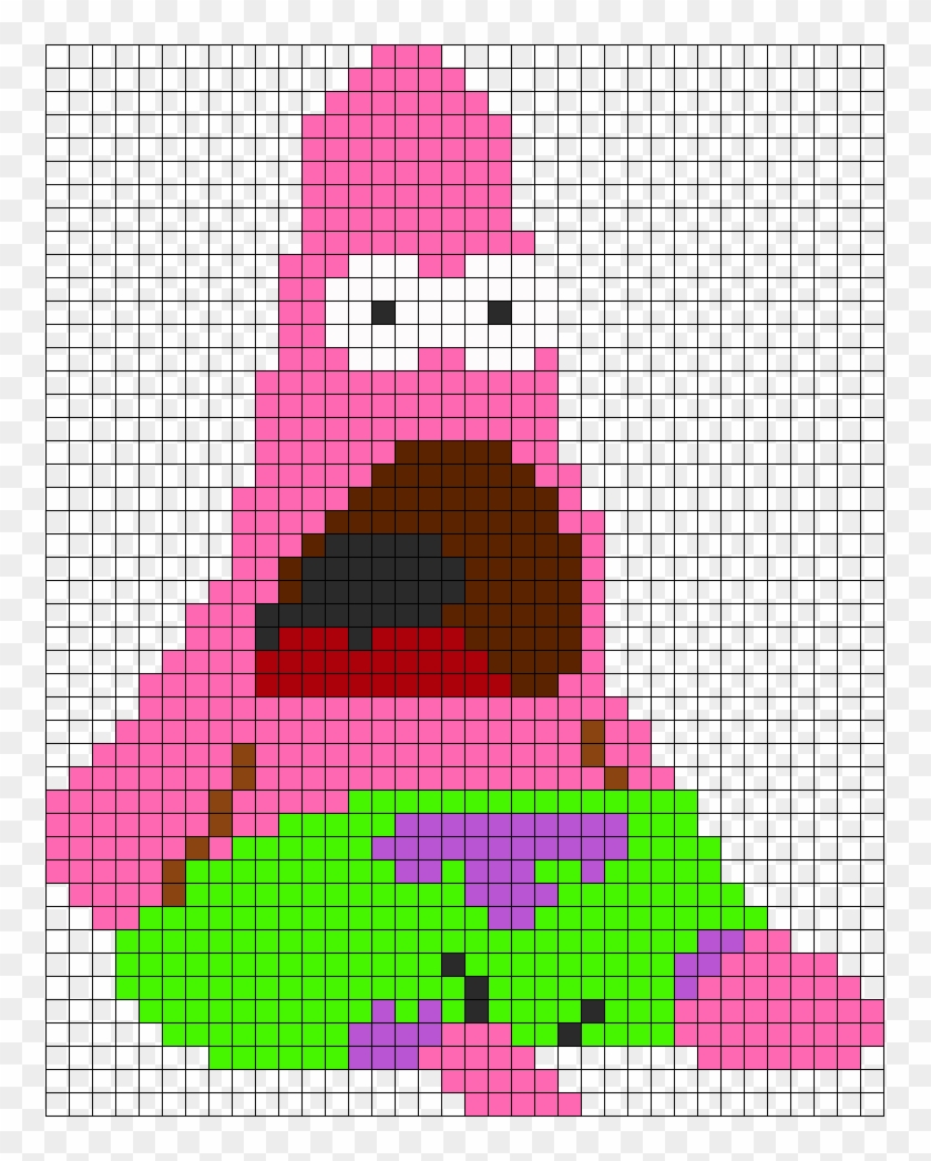 Face Melted Patrick - Patrick Pixel Art Clipart