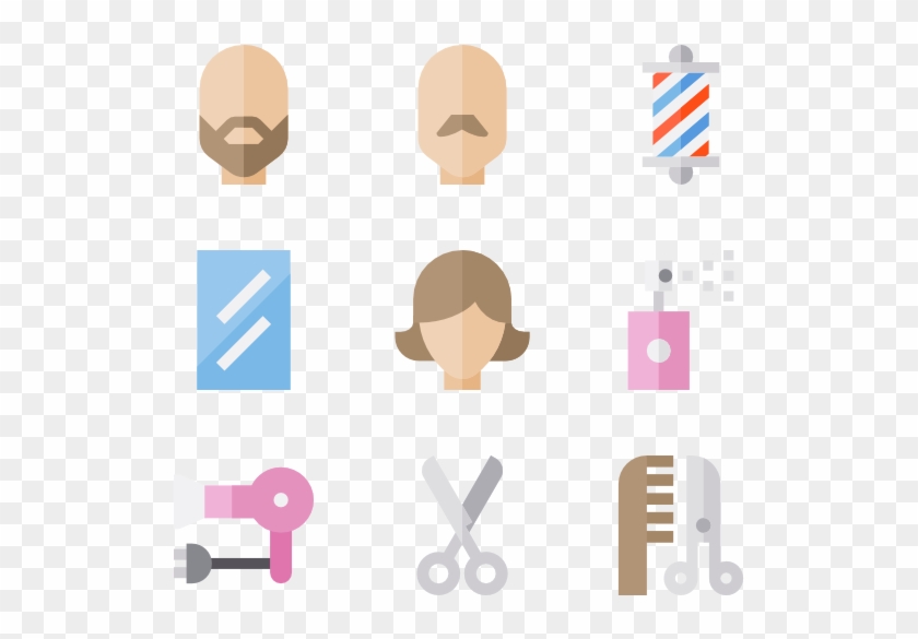Hairdressing And Barbershop - Hair Style Icons Clipart