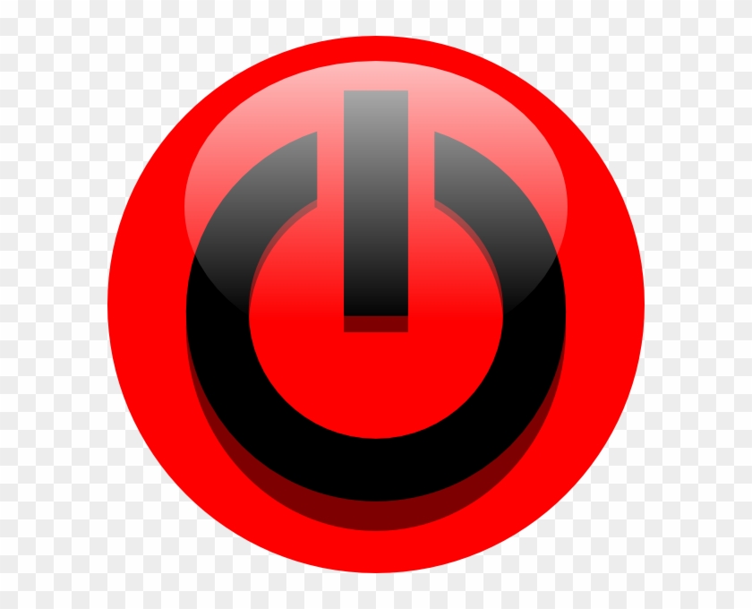 Red Power Icon Black Clip Art - Circle - Png Download