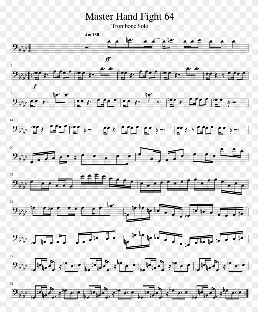 Master Hand Fight -trombone Solo - Romanze And Menuetto Clarinet Clipart #906236