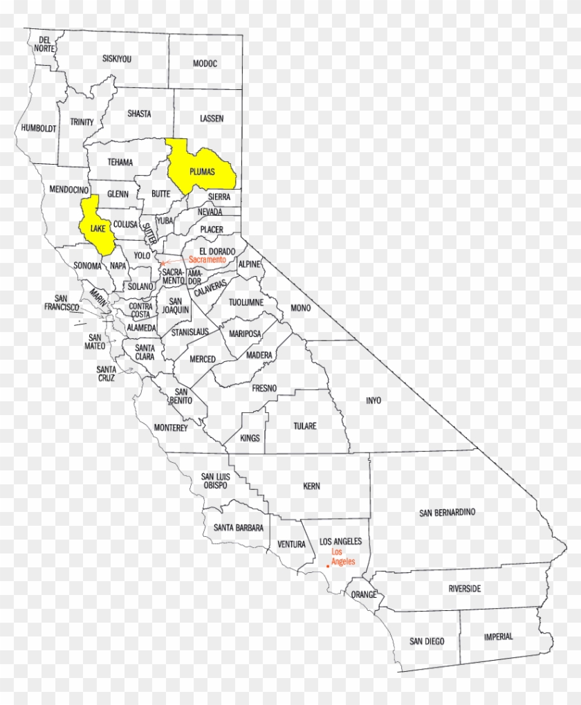 Easy To Use Map Detailing All Ca Counties - California County Map Clipart