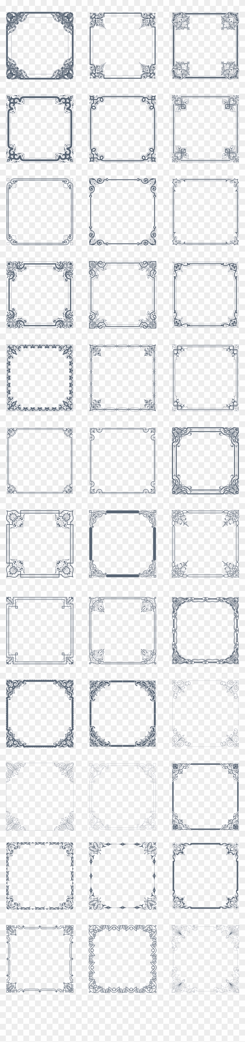 Preview All The Vintage Vector Borders, Carefully Traced - Parallel Clipart