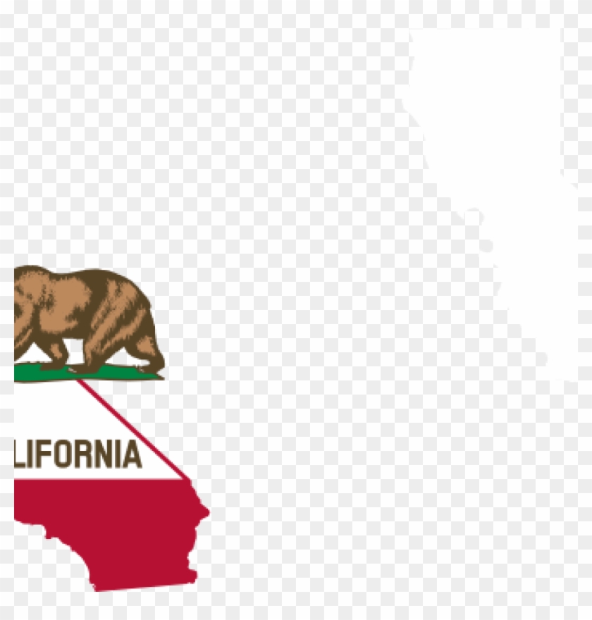 California Bear Outline State Of California With Bear - State Of California Clip Art - Png Download
