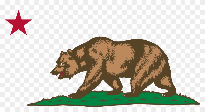 Flag Of California Bear Plot And Star - California Bear And Star Clipart