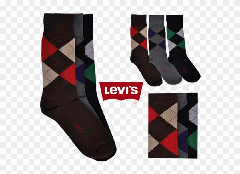 ~levis Diamond Pattern Socks Pack Of Three Pairs Grey - Sock Clipart #909004