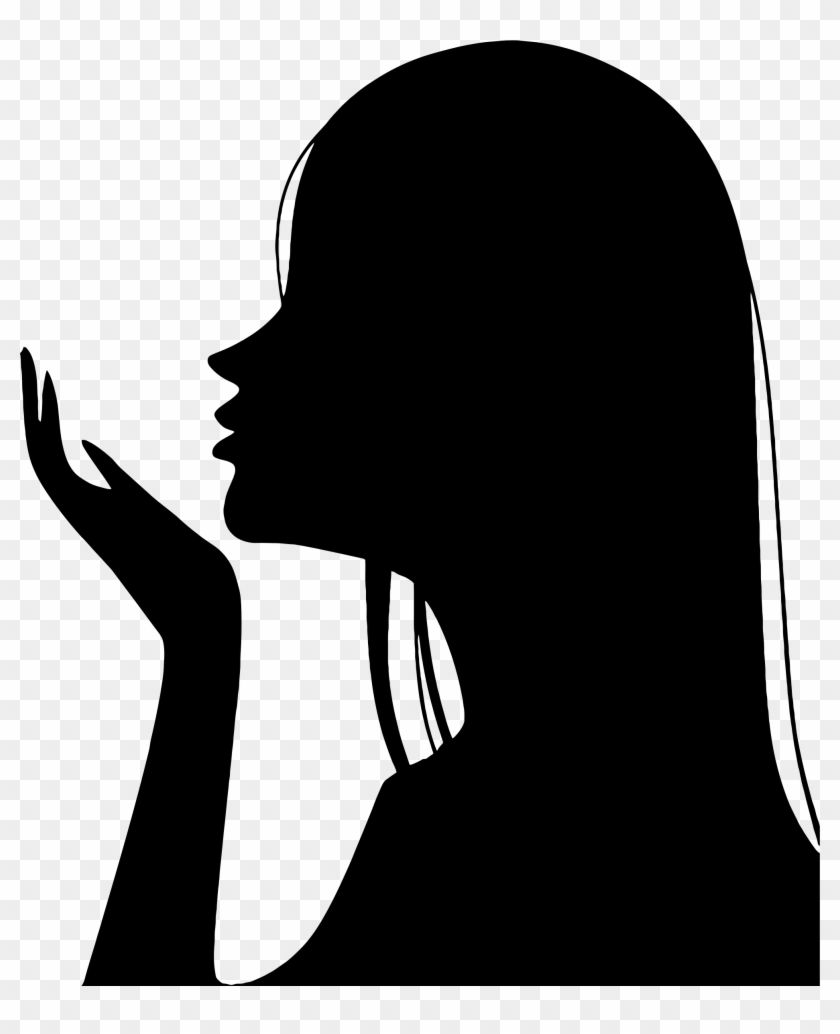 Girl Group Blowing Into Palm Ⓒ - Silhouette Of A Girl Blowing Clipart